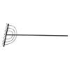 Image 1 : Early primitive wooden grass rake w/twig detail, 64" H.