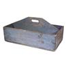 Image 1 : Large painted gray wooden tool caddy, 26" L.