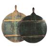 Image 1 : Lot of 2 round wooden breadboards w/old green paint.