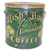 Image 1 : "Wishbone Coffee" tin, w/handle, green, 8" H.