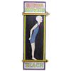 Image 1 : Contemporary wooden “Restrooms- Showers -Beach” sign, cutout girl in bathing suit, made from old woo