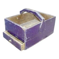 Carrier w/drawer, dark blue paint, 9" H.