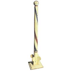 Old wooden barber pole w/contemporary base, 78" H.