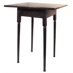 Walnut stand w/pegged legs & penny feet, 27 1/2" H.
