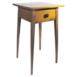 Tiger birch side table w/drawer, splayed legs, 27 1/2" H.