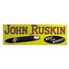 Image 1 : "John Ruskin Cigar" embossed tin sign, excellent condition, 30" L.