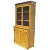 Image 1 : Ash 4 door stepback cupboard, glass in upper doors, 42"W x 18"H.