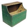 Image 1 : Primitive wood box, pine w/dark green paint & square nails, 32"W x 26"H.