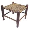 Image 1 : 4 legged wooden stool w/rush seat, 10"H.