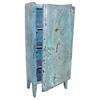 Image 1 : Small hanging cupboard w/teal blue paint, nice size, 9"W x 19 1/2"H.