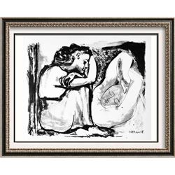 Pablo Picasso 'After'  Seated Woman and Sleeping Woman c. 1947 Fine Art Print from Museum Artist