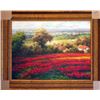 Poppy Fields Colorful Textured Original Frame Painting SALE Heavy Texture Original Landscape Scenic