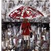 Image 2 : Pop Red Umbrella Impressionism Colorful Abstract Figurative Painting on Canvas Janier