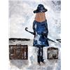 Image 3 : After the Rain Beautiful Acrylic Painting on Canvas 20x16 Janier Girl Suitcases