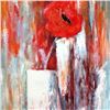 Image 5 : Floral in Vase Large Painting on Canvas Janier Original Art Dealer Sale