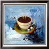 Image 4 : Coffee Cup Blue Textured Painting Abstract Realism Huge Sale Janier