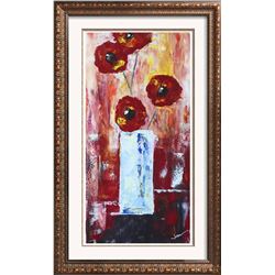 Fantastic Colorful Thick Texture Bold Floral Original Painting Canvas Janier