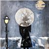 Image 3 : Paris Evening Rain Umbrella Original Painting Acrylic Palette Knife Janier