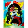 Image 2 : COLORFUL CANVAS ORIGINAL ART WHIMSICAL MONKEY