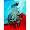 Image 2 : COLORFUL POP ART CANVAS ORIGINAL ZEBRA ART SALE ONLY $100