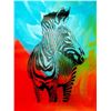 Image 2 : ZEBRA POP ART ORIGINAL CANVAS PAINTING ESTATE LIQUIDATION