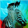 Image 3 : ZEBRA POP ART ORIGINAL CANVAS PAINTING ESTATE LIQUIDATION