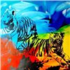 Image 3 : TIGERS COLORFUL ORIGINAL PAINTING LARGE POP ART