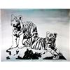 Image 2 : TIGERS BLACK & WHITE ORIGINAL PAINTING LARGE POP ART