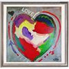 Image 1 : LOVE Pop Heart Original Mixed Media Painting Canvas