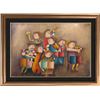 Image 1 : Abstract Figures Concert Signed Original Canvas Painting