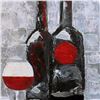 Image 3 : Contemporary Wine Painting Modern Black Red White Canvas Signed Original
