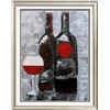 Image 5 : Contemporary Wine Painting Modern Black Red White Canvas Signed Original