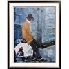 Image 4 : Vespa Palette Knife Italian Man Heavy Texture Signed Janier Original Art