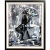 Image 4 : Janier Man with Umbrella City Scene Textured Contemporary Thick Texture