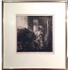 Image 1 : Edmund Blampied The Cider Barrel. 1928-29. Drypoint. Appleby 134. 10 5/8 x 10 1/2 (sheet 15 7/8 x 12