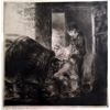 Image 2 : Edmund Blampied The Cider Barrel. 1928-29. Drypoint. Appleby 134. 10 5/8 x 10 1/2 (sheet 15 7/8 x 12