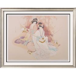 Ayers Asian Style Large Serigraph Rare Find