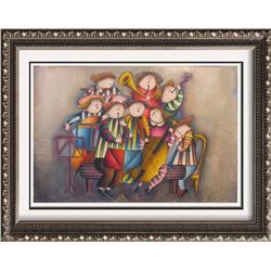 Abstract Figures Musical Signed Original Canvas Painting