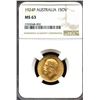 Image 1 : Australia 1924 P,  Gold Sovereign, George V, NGC MS-63