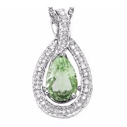 Natural Green Tea Amethyst Diamond ct Gold Pendant