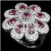 Image 2 : Natural Pink Tourmaline Flower Ring