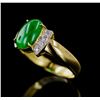 Image 1 : Natural Imperial Jade/Jadite Solid Gold Ring - GIA