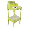 Image 1 : Wash stand, old mustard paint w/green decoration, 39" H.