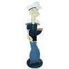 Image 1 : Wooden cutout of standing "Popeye" holding tray.  Original paint. 38"H.