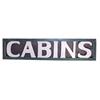 Image 1 : Wooden "Cabins" sign, cutout letters, 70"L.