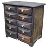 Image 1 : 10 drawer apothecary chest w/scalloped bottom, original surface, 17"H.