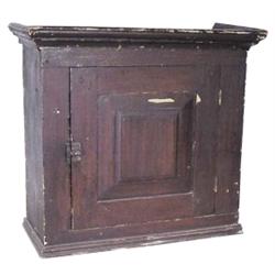 Hanging 1 door cupboard w/raised panel, original painted surface, 26 W x 24 H.