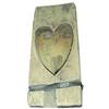 Image 1 : Carved wooden heart butter mold, WC and heart carved in heart, 10"L.