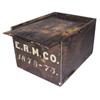 Image 1 : Grain-painted wooden box w/chamfered sliding lid, box marked E.R.M. Co., 1873-75, 17"L.