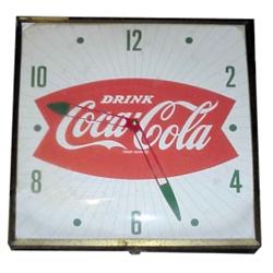 Pam Coca-Cola square clock. 1950’s.